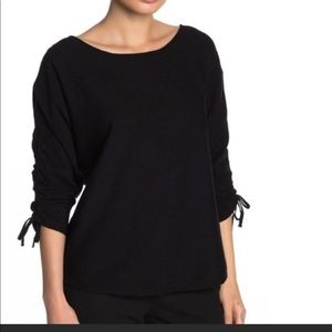 MAX STUDIO Ruched 3/4 Dolman Sleeve Sweater